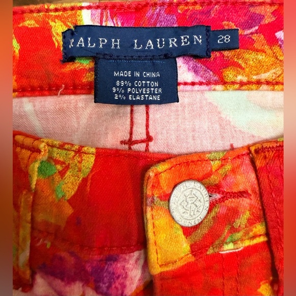 Ralph Lauren bright unique floral chic skinny jeans comfortable stretch 28x30 EC - Picture 3 of 9